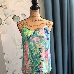 Lilly Pulitzer silk tropical print tank size small